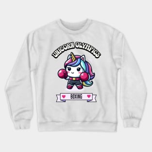 Boxing Unicorn Olympics 🥊🦄 - Knockout Cuteness! Crewneck Sweatshirt